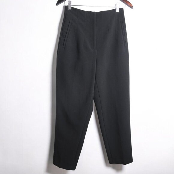 Zara Black Smart Carrot Cutter Tapered Trousers High Waisted Pants Size Medium - Picture 1 of 8